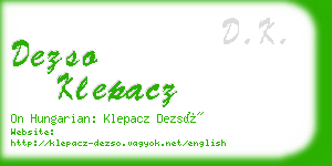 dezso klepacz business card